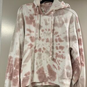 Abercrombie & Fitch Pink and Cream Tie-Dye Hoodie